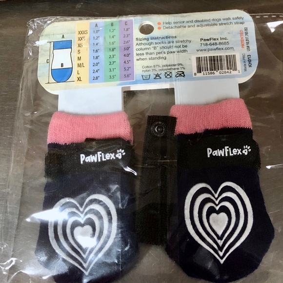 Small Pet Dog Cat socks Non-skid, Cushioned Non-slip Grip & Strap NEW IN PACKAGE - Picture 3 of 6